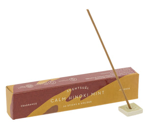 Japanese incense stick burning in a holder, used to illustrate burn speed and airflow