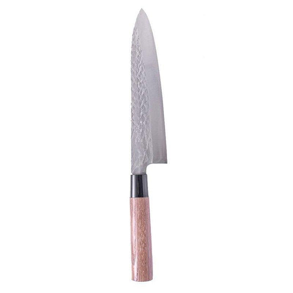Gyuto kitchen knife with a wooden Japanese-style handle