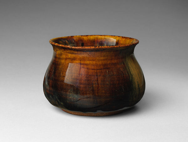 Mid-19th-century Japanese Takatori ware kensui waste-water container with iron glaze, Metropolitan Museum of Art