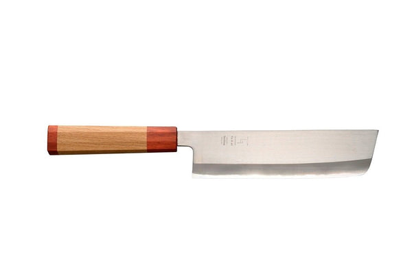 Japanese Nakiri vegetable knife with full blade and handle visible