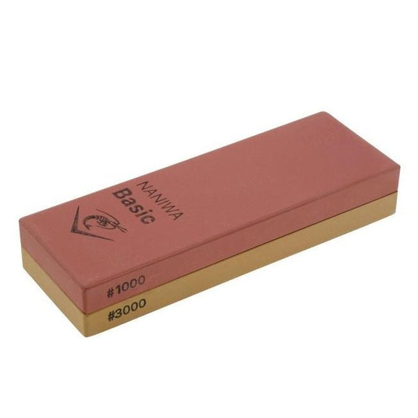 Water-compatible dual-grit sharpening stone for kitchen knives