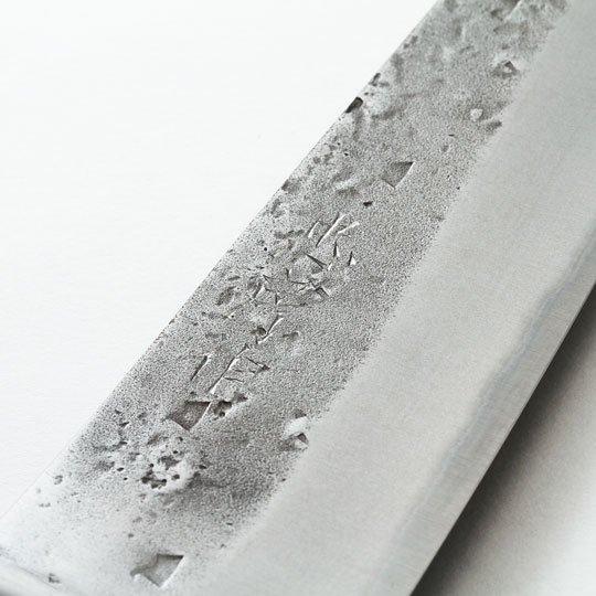 Japanese Azumagata knife with broad vegetable-cutting blade