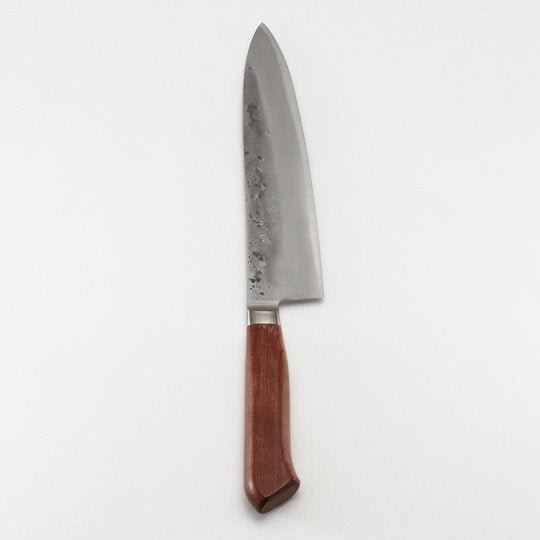 Japanese Gyuto kitchen knife with a textured Nashiji blade finish