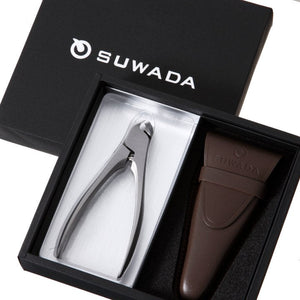 SUWADA nail nipper set in a leather case for home grooming