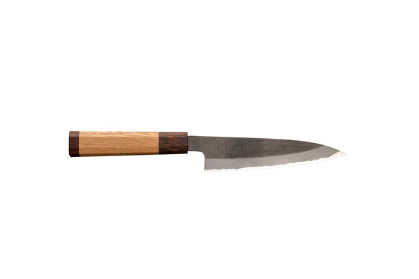 Japanese Petty knife with a Shirogami #2 carbon-steel edge and stainless cladding