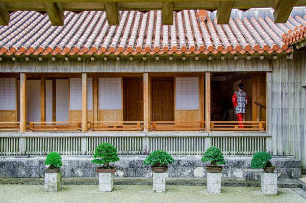Traditional Japanese architecture used only as a visual reference to the Ryukyu name; not a verified Ryukyu furo or evidence of its geographic origin