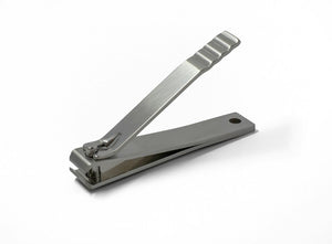 Close-up of a grey nail clipper