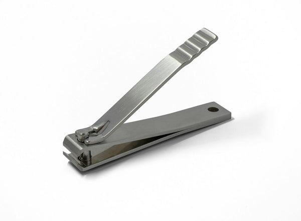 Close-up of a grey nail clipper