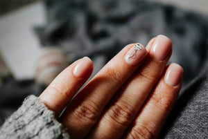 Close-up of natural fingernails on a hand