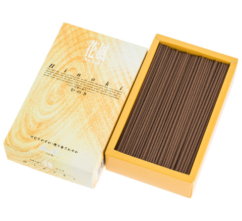 Ka-fuh Hinoki Japanese incense large box, angled view