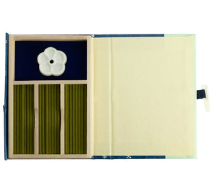 Ume Komon Sandalwood Japanese incense box, overhead view