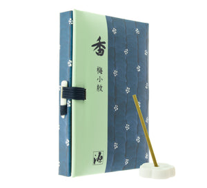 Ume Komon Sandalwood Japanese incense shown in use