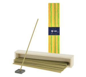 Kayuragi Japanese Clementine incense, 40-stick box angled view