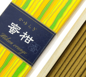 Kayuragi Japanese Clementine incense, packaging detail