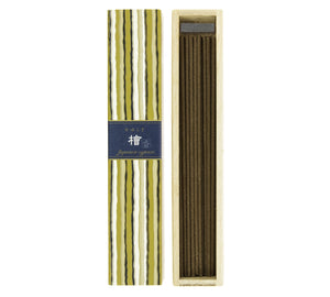 Kayuragi Hinoki Japanese incense, 40-stick box front view