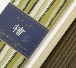 Kayuragi Hinoki Japanese incense, packaging detail