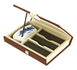 Jinkoh Juzan Agarwood Japanese incense, 60-stick box front view
