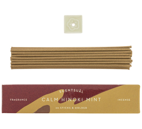 Scentsual Hinoki Mint Japanese incense, 30-stick pack front view