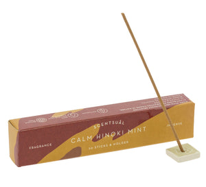 Scentsual Hinoki Mint Japanese incense shown in use