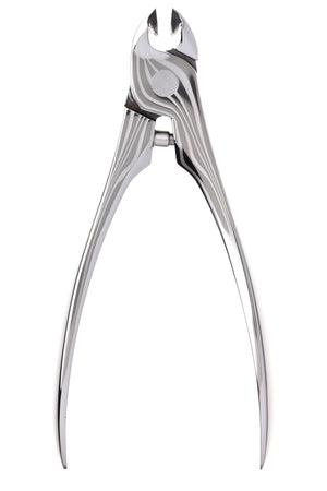 SUWADA Damascus Layered Nail Nipper showing unique forged steel flow pattern