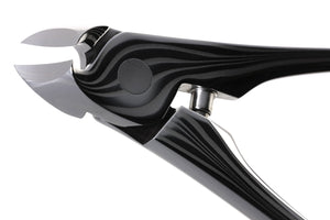 SUWADA Damascus Layered Nail Nipper curved cutting blades close-up