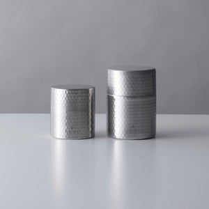 Hammered Tea Canister with Double Lid at Suwada1926