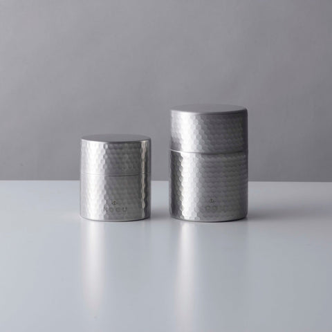 Hammered Tea Canister with Double Lid at Suwada1926