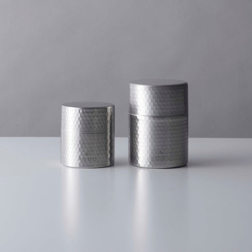 Hammered Tea Canister with Double Lid at Suwada1926