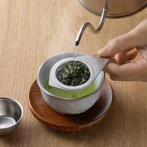 KOGU Japanese loose-leaf tea strainer and saucer set