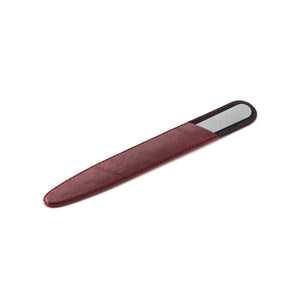Long Stainless Steel Nail File - Red Leather Sheath at Suwada1926