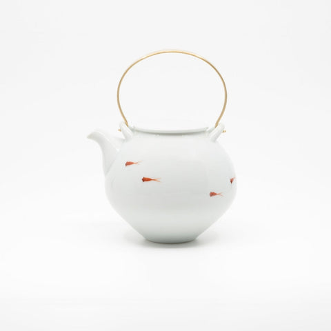 Medaka porcelain teapot