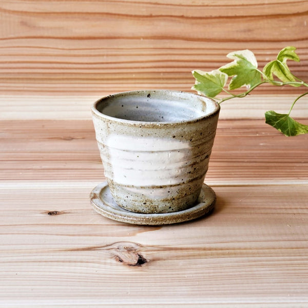 Soba bowl with lid - Traditional Brushed Pottery