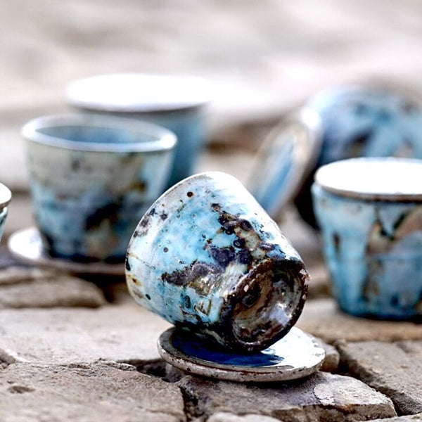 Soba bowl with lid - Traditional Japanese Blue