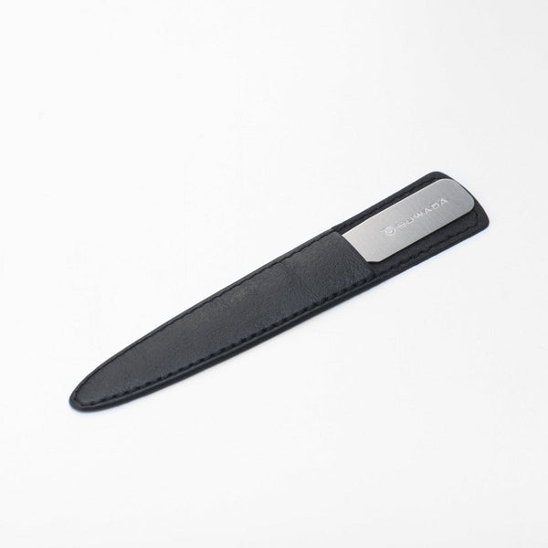 Stainless Steel Nail File - Black Leather Sheath