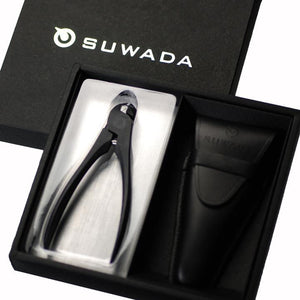 SUWADA Black Large Nail Nipper Gift Set with leather case