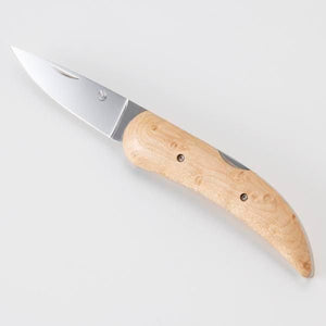 SUWADA Masterpiece folding knife with natural Maple wood handle
