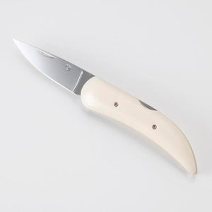 SUWADA Masterpiece folding knife with white Micarta handle