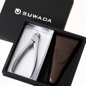 SUWADA Round Tip Nail Nipper Gift Set with leather case